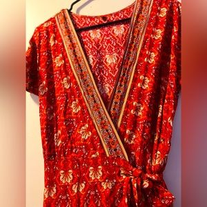 Red maxi wrap dress❣️ size xl.